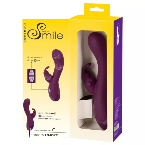 Smile - wibrator z 3 silnikami z ramieniem do łechtaczki - fioletowy