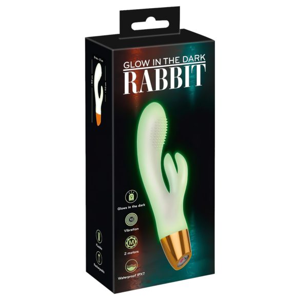 You2Toys Glow - Lśniący wibrator ze stymulatorem łechtaczki (biały)