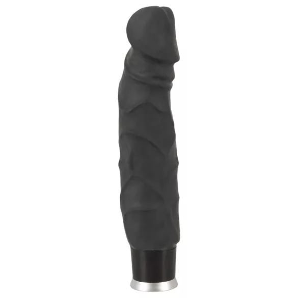 Nature Skin - wibrator realistyczny - czarny - 22 cm