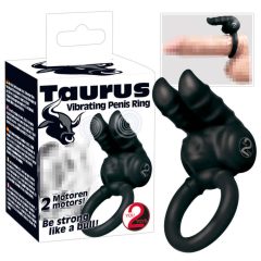   You2Toys - Taurus - wibrujący pierścień na penisa z podwójnym silnikiem (czarny)
