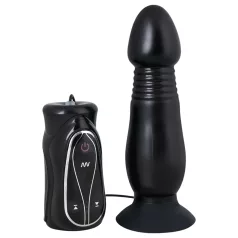   You2Toys - wibrator analny z funkcją pchającą - silikon czarny