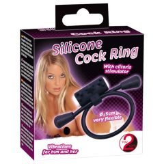   You2Toys - Regulowany silikonowy wibrujący pierścień na penisa (czarny)