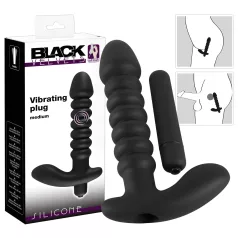 Black Velvets - wibrator żebrowany - średni - czarny