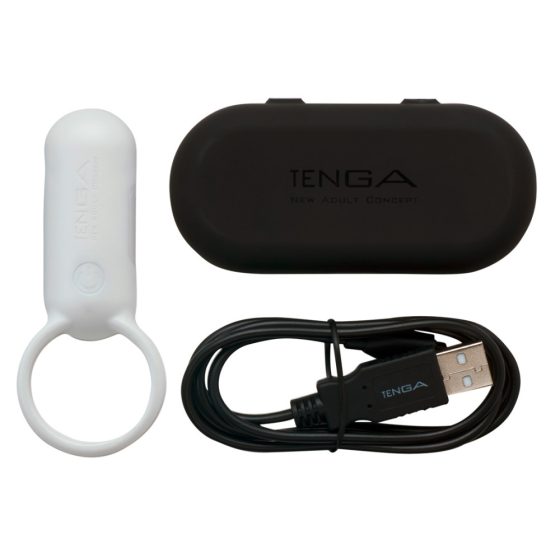 TENGA Smart Vibe - wibrujący pierścień na penisa (biały)