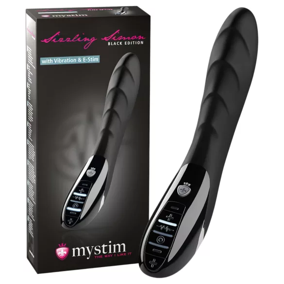 mystim Sizzling Simon - wibrator elektro stymulujący - silikon czarny