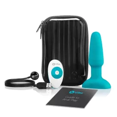   b-Vibe - wibrujący kork analny z obrotowymi kulkami - silikon turkusowy