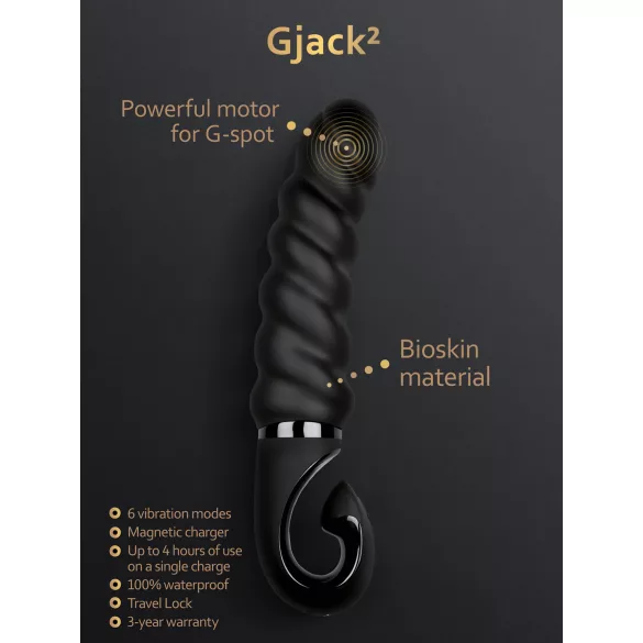 Gvibe - wibrator silikonowy wodoodporny ładowany USB - czarny