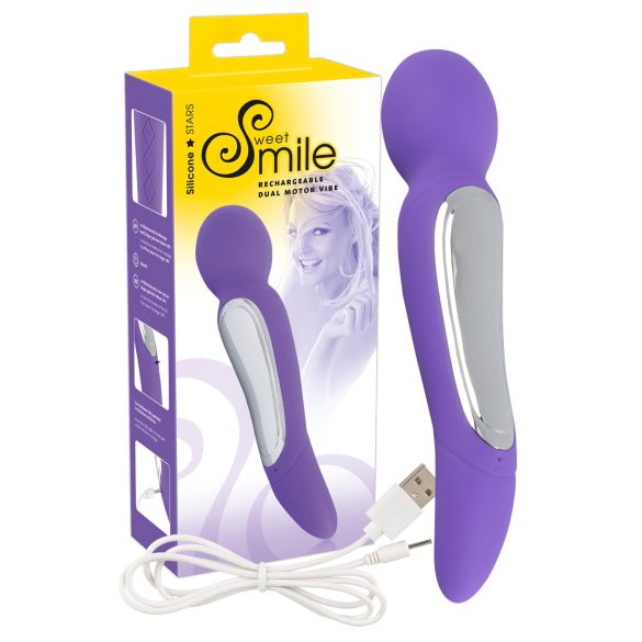 SMILE Różdżka - dwusilnikowy wibrujący masażer (fioletowy)
