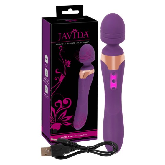 Javida Double - wibrator masujący (fioletowy)