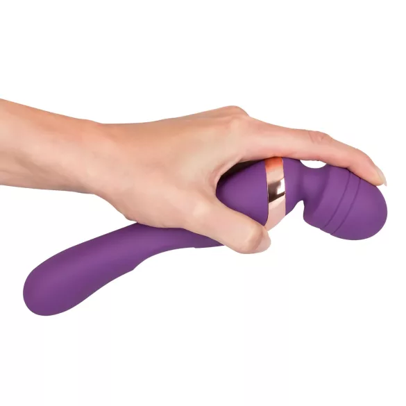 Javida Double - wibrator masujący - podwójny - silikon - fioletowy