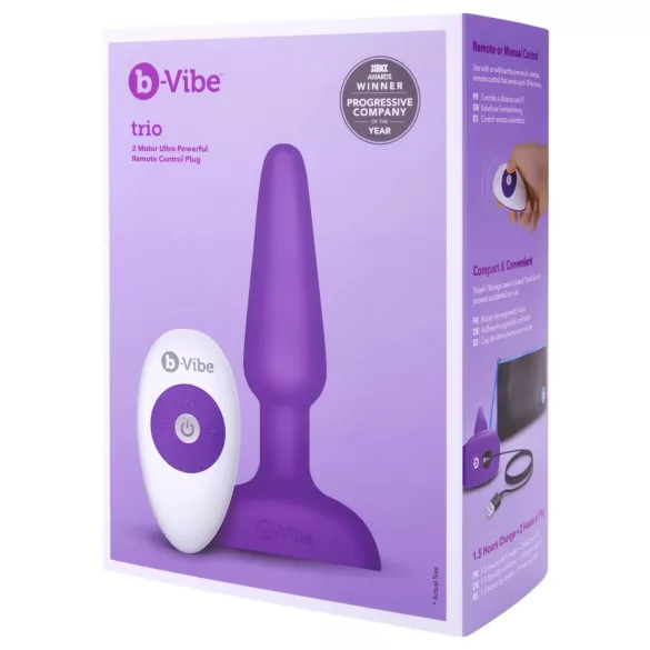 b-Vibe trio - 3-motorowy analny wibrator (fioletowy)