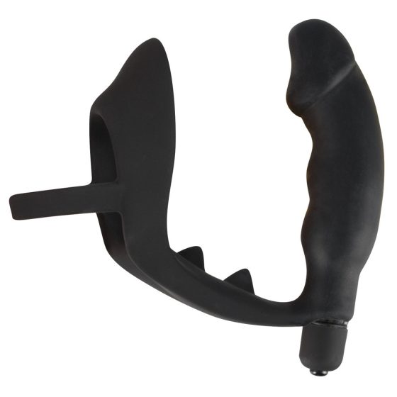 Black Velvet - Wibrator z pierścieniem na penisa i jądra (czarny)