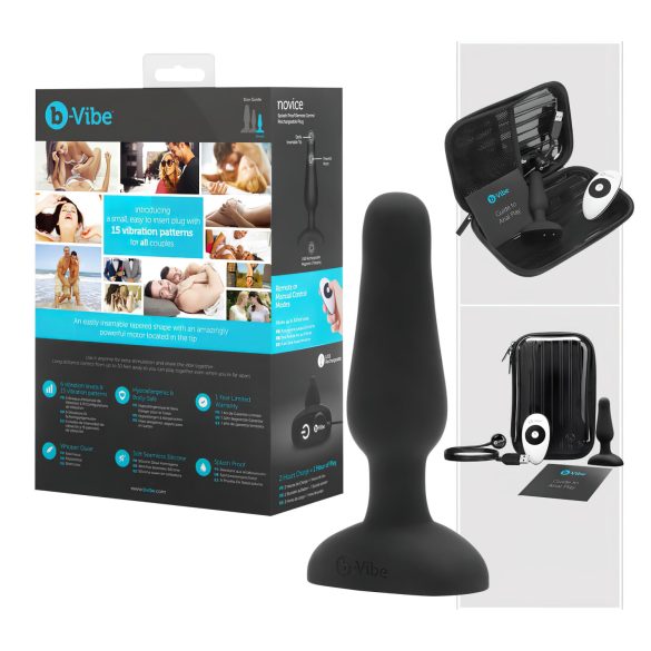 b-Vibe Novice - wibrujący korek analny dla początkujących (czarny)
