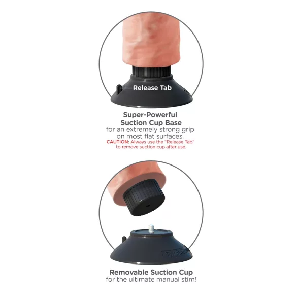 King Cock - wibrator z przyssawką - 23 cm - cielisty