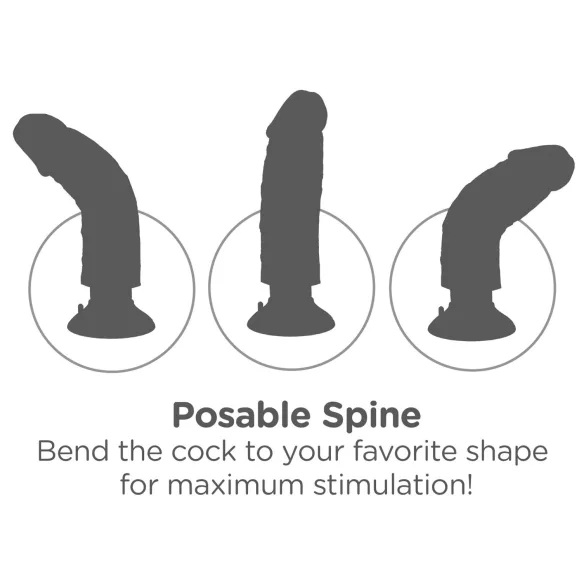 King Cock - wibrator z przyssawką - 23 cm - cielisty