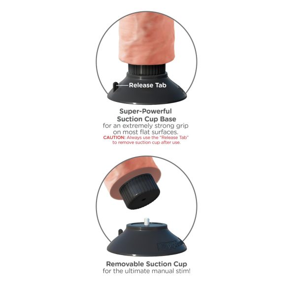 King Cock 7 przyssawkowy wibrator (18 cm) - naturalny