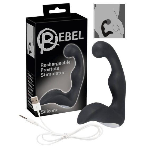 Rebel - wibrator prostaty z możliwością ładowania (czarny)