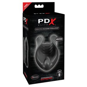 PDX Elite - silikonowy wibrator do penisa (czarny)