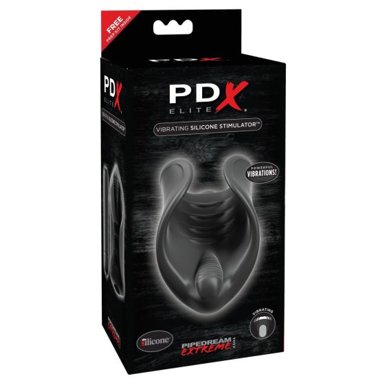 PDX Elite - silikonowy wibrator do penisa (czarny)