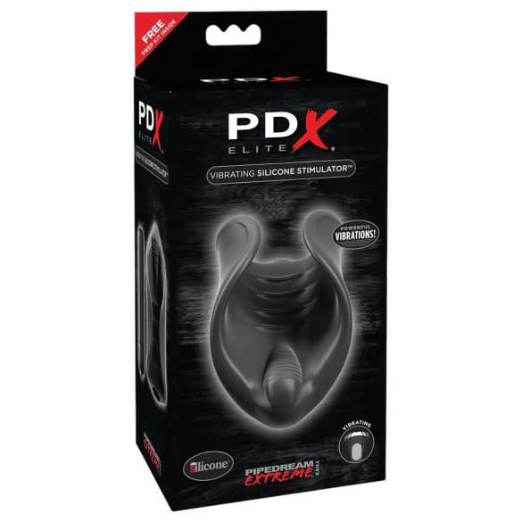 PDX Elite - silikonowy wibrator na penisa (czarny)