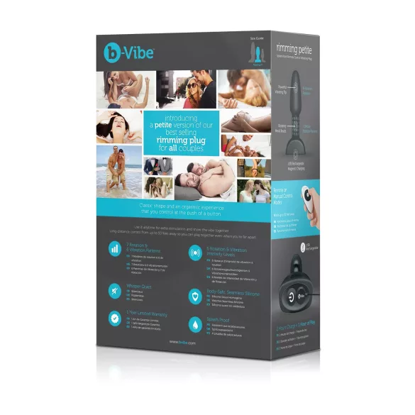 b-Vibe - wibrujący masażer analny z obrotowymi kulkami - czarny