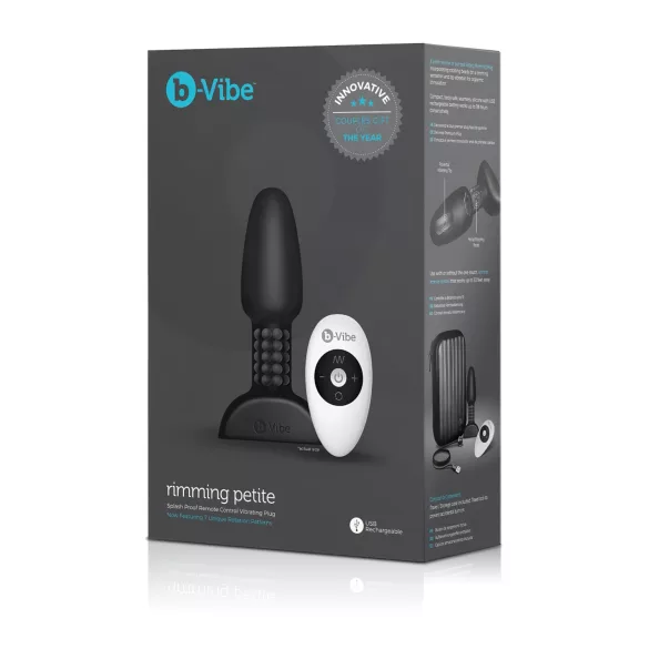 b-Vibe - wibrujący masażer analny z obrotowymi kulkami - czarny