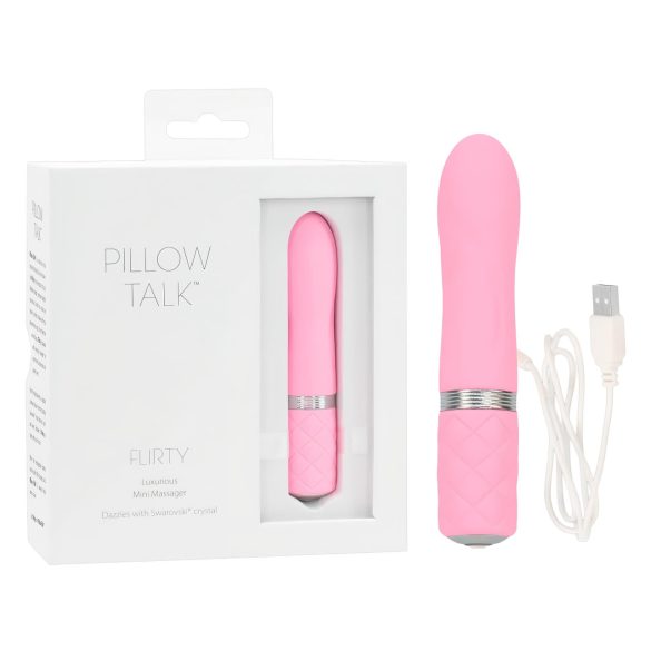 Pillow Talk Flirty - akumulatorowy wibrator prętowy (różowy)
