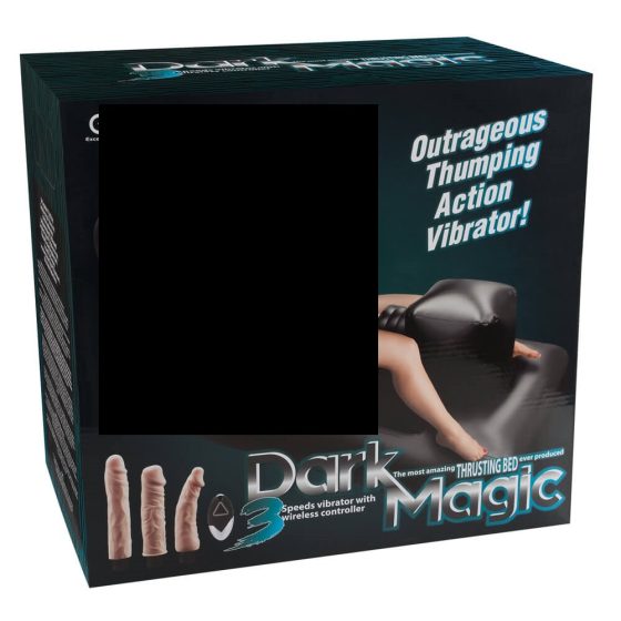 Dark Magic - zasilana bateryjnie maszyna do seksu z łóżkiem (czarna)