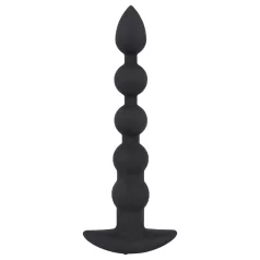  Black Velvets - wibrujący korek analny z 5 kulkami - czarny, akumulatorowy
