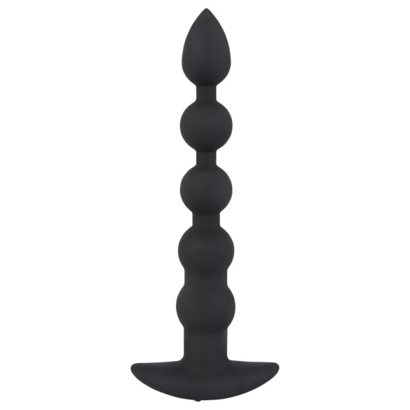 Black Velvets - wibrujący korek analny z 5 kulkami - czarny, akumulatorowy