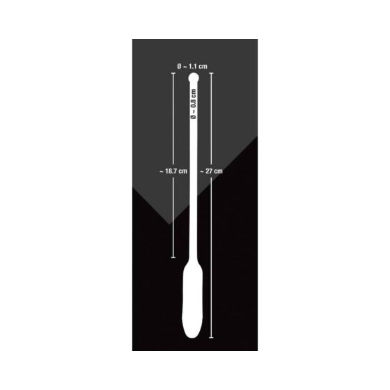 You2Toys DILATOR - długi silikonowy wibrator cewki moczowej - czarny (8-11 mm)
