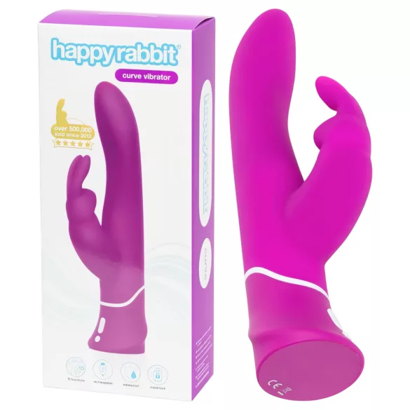 Happyrabbit Curve - wibrator króliczek wodoodporny z uchwytem na łechtaczkę