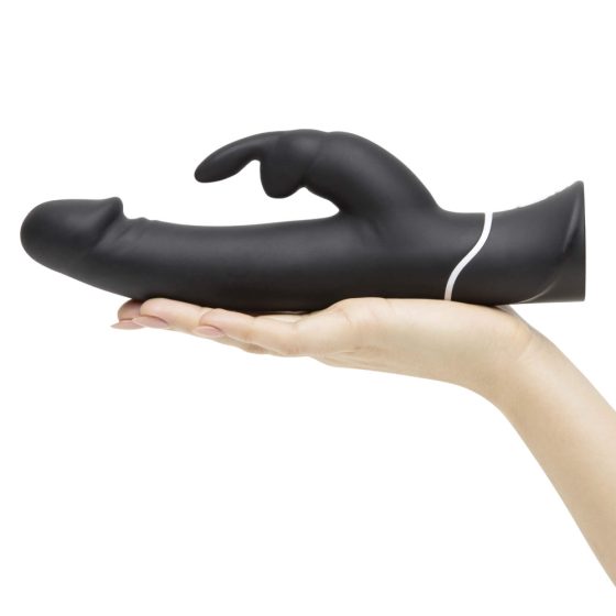 Happyrabbit Realistic - wodoodporny, ładowalny wibrator z różdżką (czarny)
