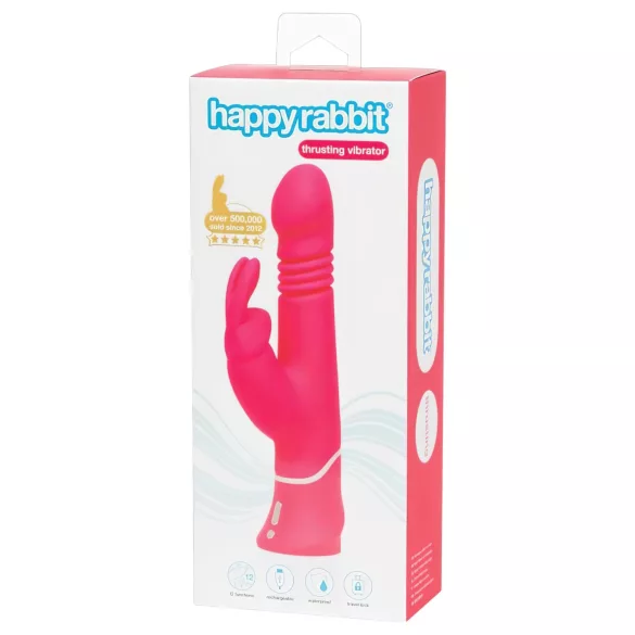Happyrabbit Thrusting - wibrator pulsacyjny z uchwytem łechtaczkowym (różowy)