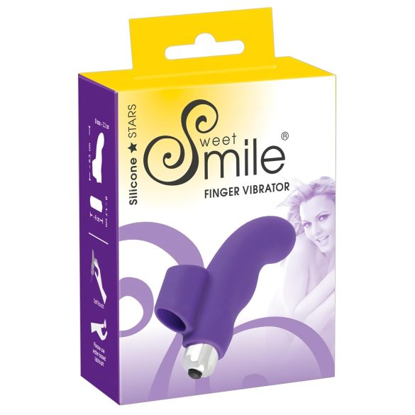 SMILE Finger - falowany silikonowy wibrator na palec (fioletowy)