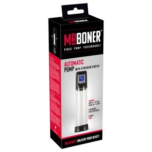 Mister Boner Workout - zasilana bateryjnie automatyczna pompka do penisa (przezroczysto-czarna)