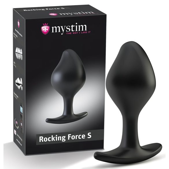 mystim Rocking Force S - elektro analny plug - mały (czarny)