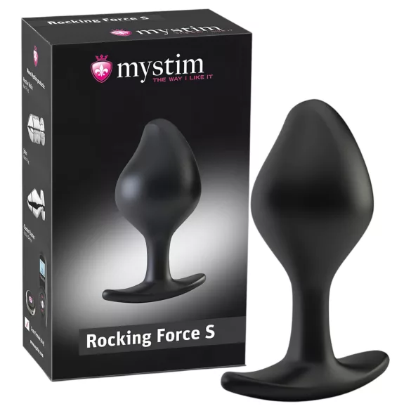 mystim Rocking Force S - elektryczny korek analny - mały (czarny)