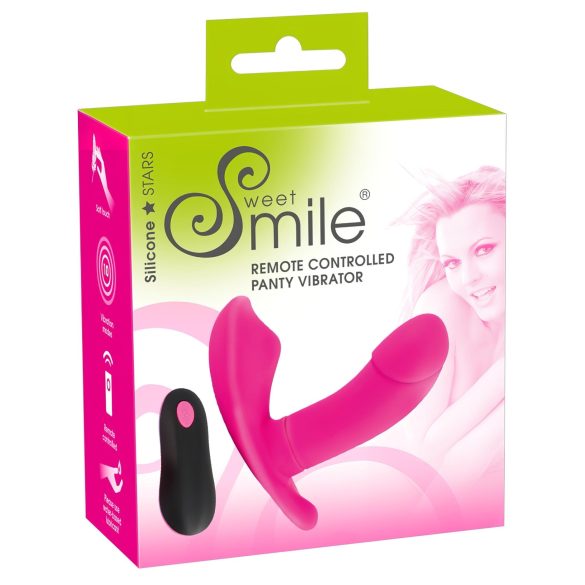 SMILE Panty - bezprzewodowy wibrujący pasek z akumulatorem (różowy)