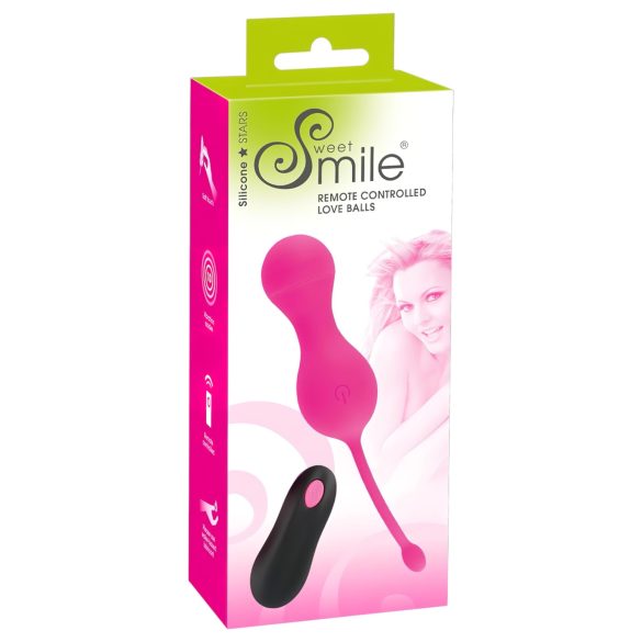SMILE Kulki Miłości - akumulatorowe, radiowe jajo wibrujące (różowe)