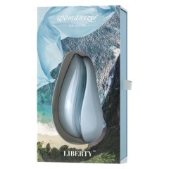   Womanizer Liberty - wodoodporny, zasilany bateryjnie stymulator łechtaczki (turkusowo-niebieski)