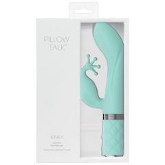   Pillow Talk Kinky - ładowalny wibrator punktu G z dwoma morotami (turkusowy)