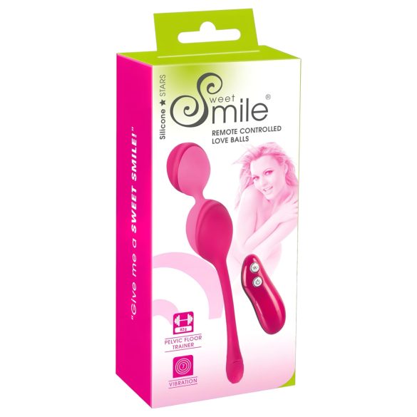 SMILE Love Balls - różowe wibrujące jajeczko z pilotem 82g