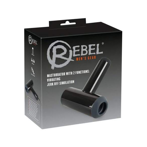 Rebel - akumulatorowy masturbator wibracyjny, czarny, ruch góra-dół