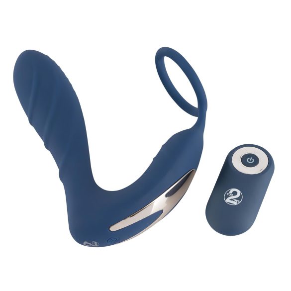 You2Toys Prostate Plug - wibrator analny z pierścieniem erekcyjnym (niebieski)