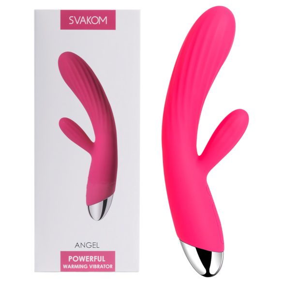 Svakom Angel - wodoodporny, podgrzewany wibrator z ramieniem na łechtaczkę (czerwony)