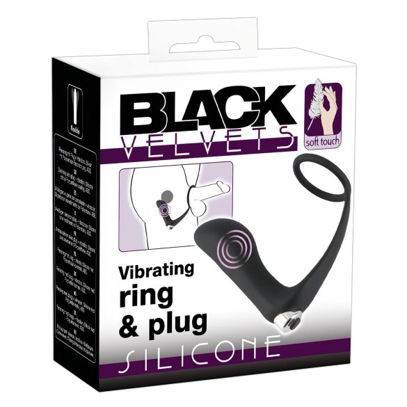 Black Velvet - wibrujący pierścień analny (czarny)