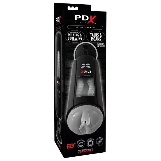 PDX Ultimate Milker - ładowalny masturbator cipki z główką penisa (czarny)