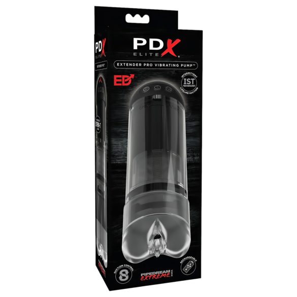 PDX Elite Extender Pro - akumulatorowa stymulująca pochwa (czarna)