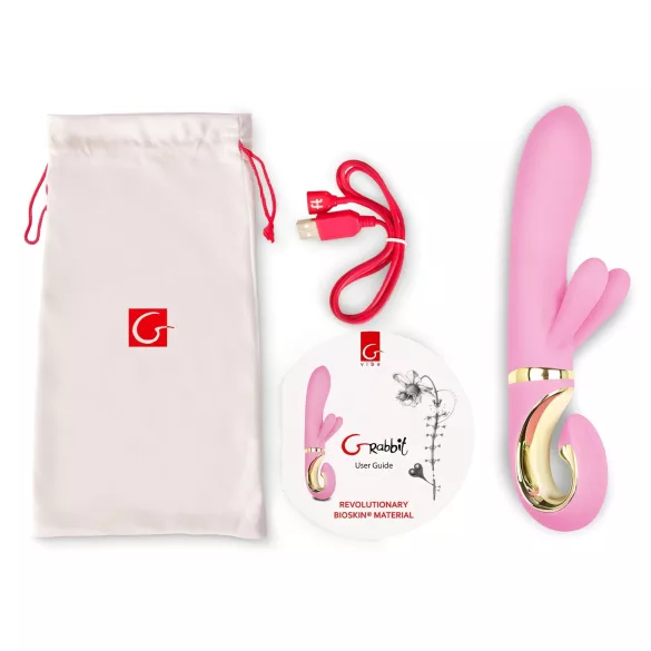 G-Vibe GRabbit - wibrator do punktu G, 3 silniki, ładowalny, różowy